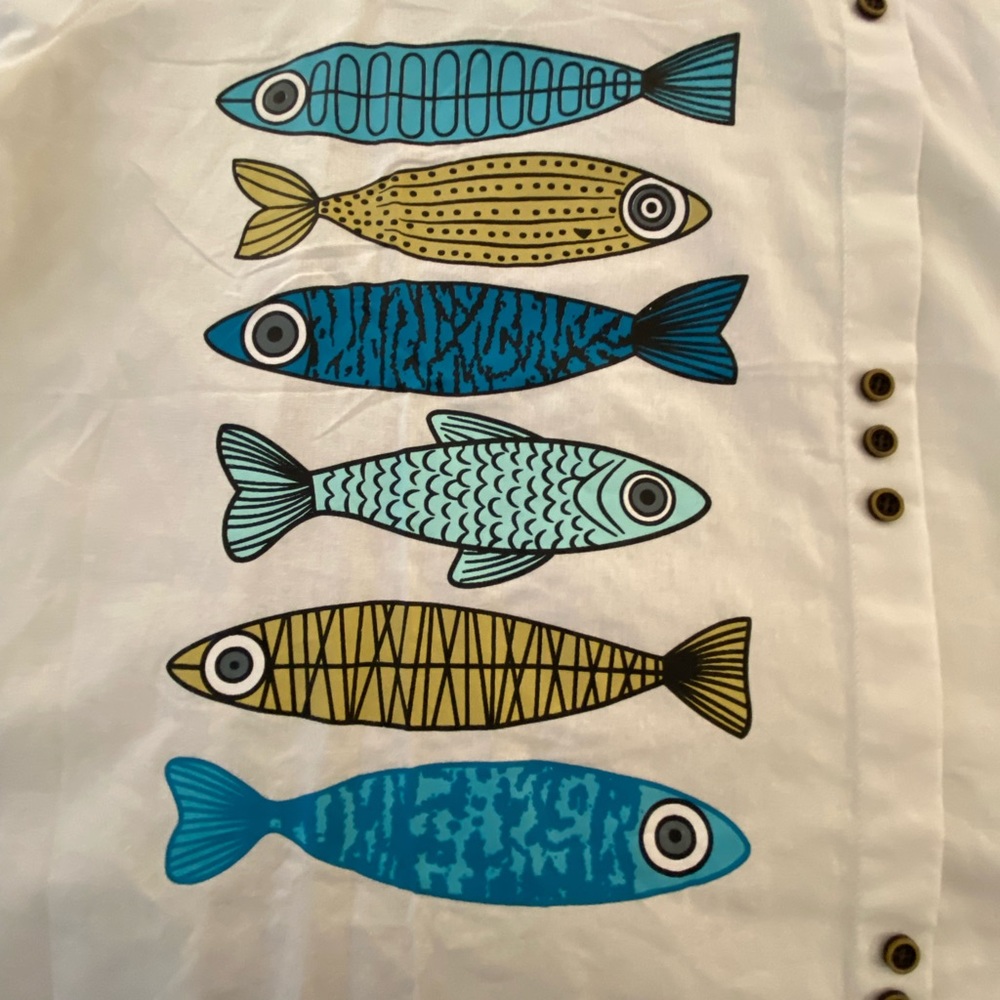 MISSLOOK Shortsleeve Fishes Blouse